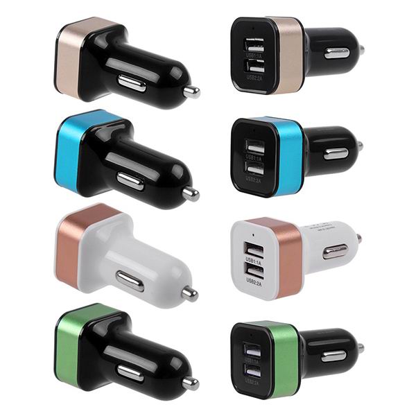 square metal car charger